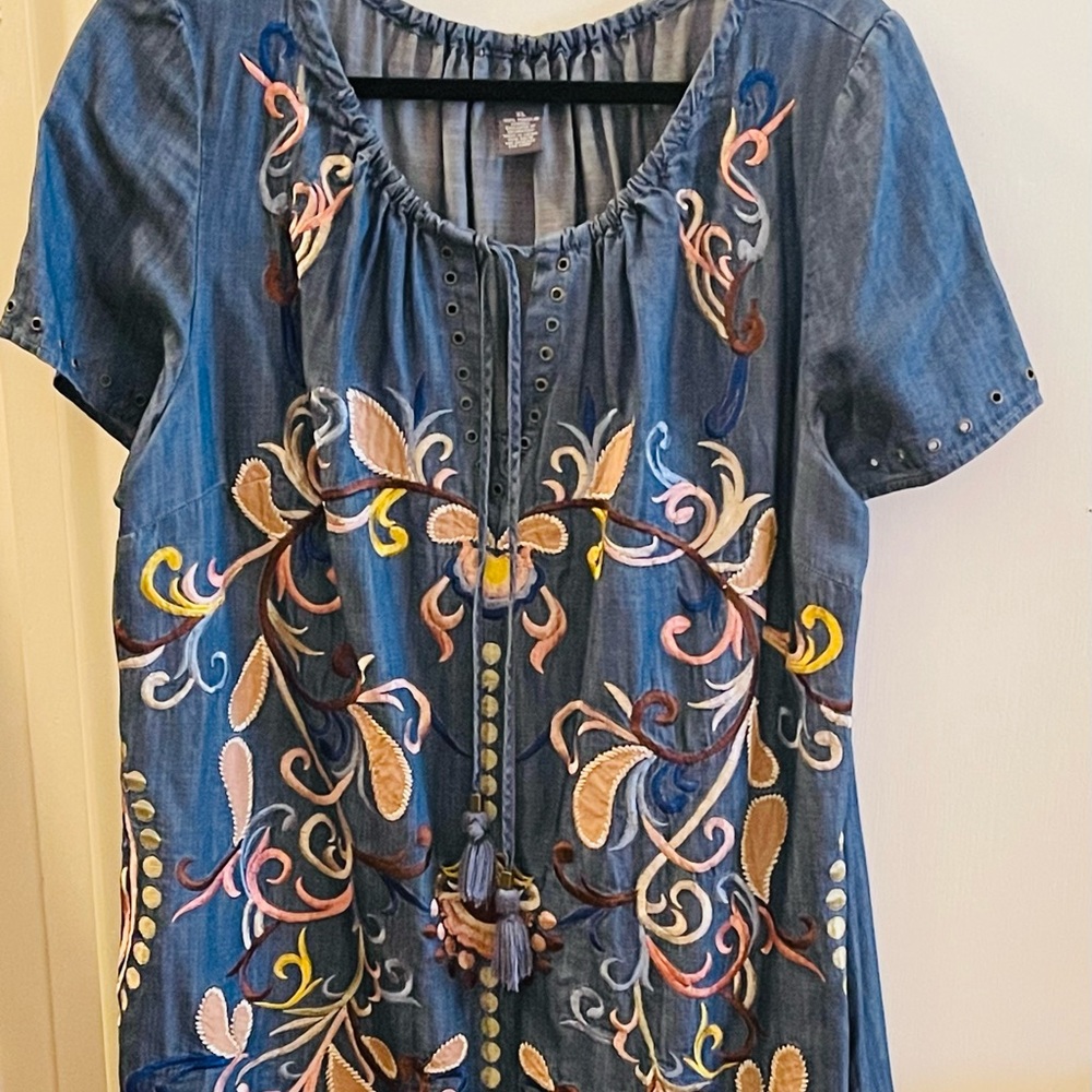 Anthropologie Embroidered Dress, xl